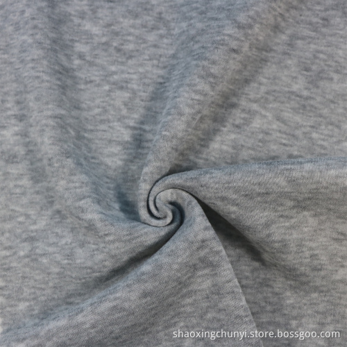 Heathergrau 100% Polyester Ein Seitenbürste Schuss gestricktes Fleece -Stoff für Mantel Home Textile